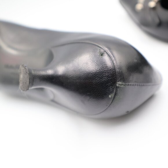 Salvatore Ferragamo Black Leather Kitten Heel Pumps Womens Size 6.5 Pointed Toe - Picture 14 of 16